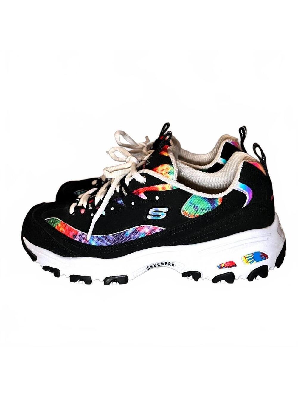 SKECHERS D’lites Sneakers with Tie-Dye Accents Size 8.5 US